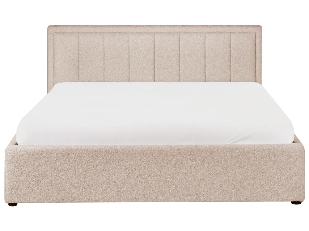Letto contenitore MONTLAUR Bouclé Beige 160 x 200 cm_958532