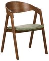 Set of 2 Dining Chairs Dark Wood and Green YUBA_934265