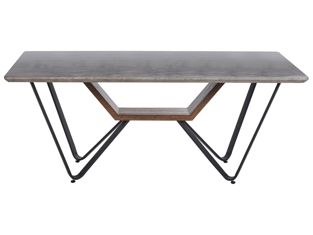 Dining Table 180 x 90 cm Concrete Effect with Black BANDURA Beliani