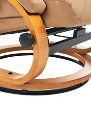 Massage Chair FORCE with Footstool Faux Leather Sand Beige_697901