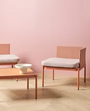 Garden Lounge Set with Table 2 Seater TERRACINA Metal Orange_900206