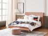 Sametová postel 140 x 200 cm broskvová/růžová MARVILLE_835937