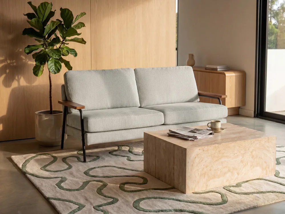 Sofa dla 3 osób AKRANES Sztruks Jasnoszary