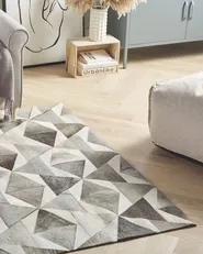 Tappeto ALAKA Grigio 160 x 230 cm Pelle naturale_688237