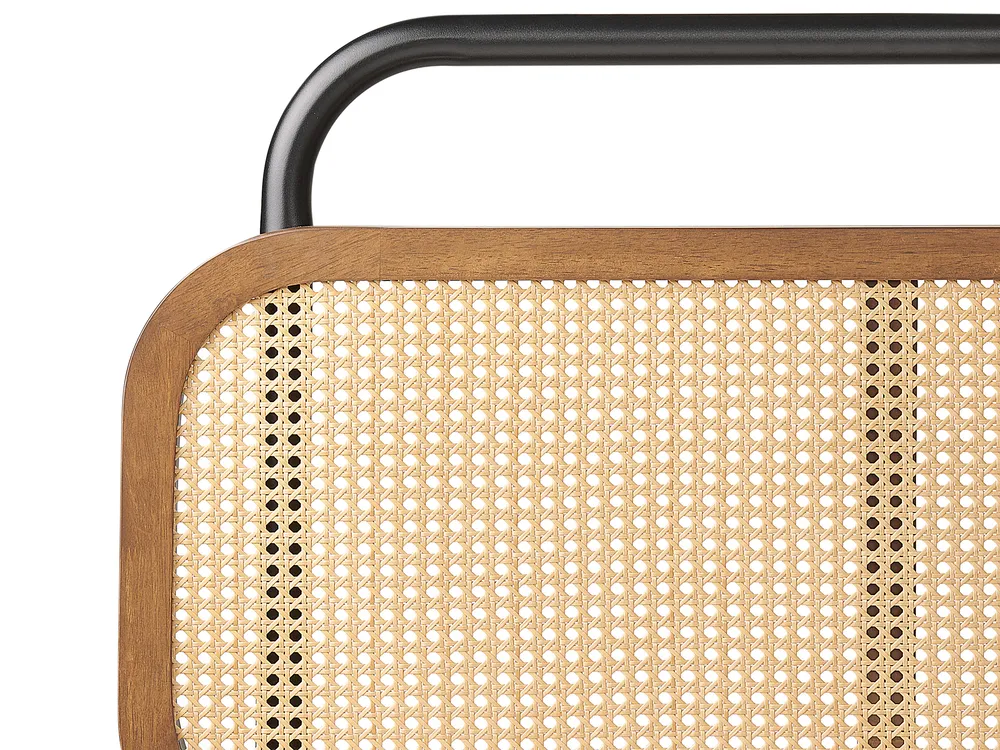 Bett mit Lattenrost Rattan BOUSSICOURT 160 x 200 cm Dunkelbraun_904464