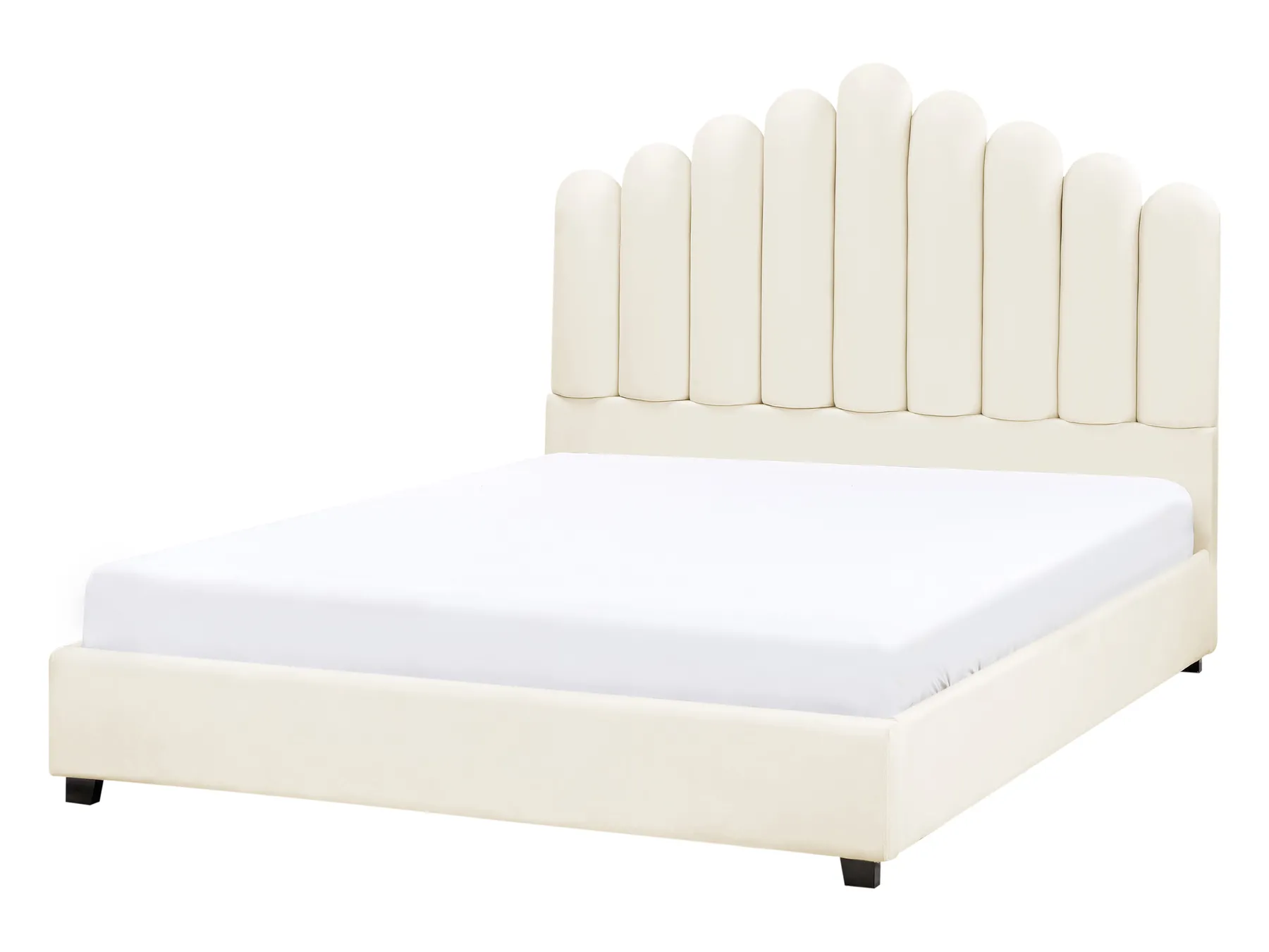 Wasserbett Samtstoff VINCENNES 140 x 200 cm Cremeweiß_974550