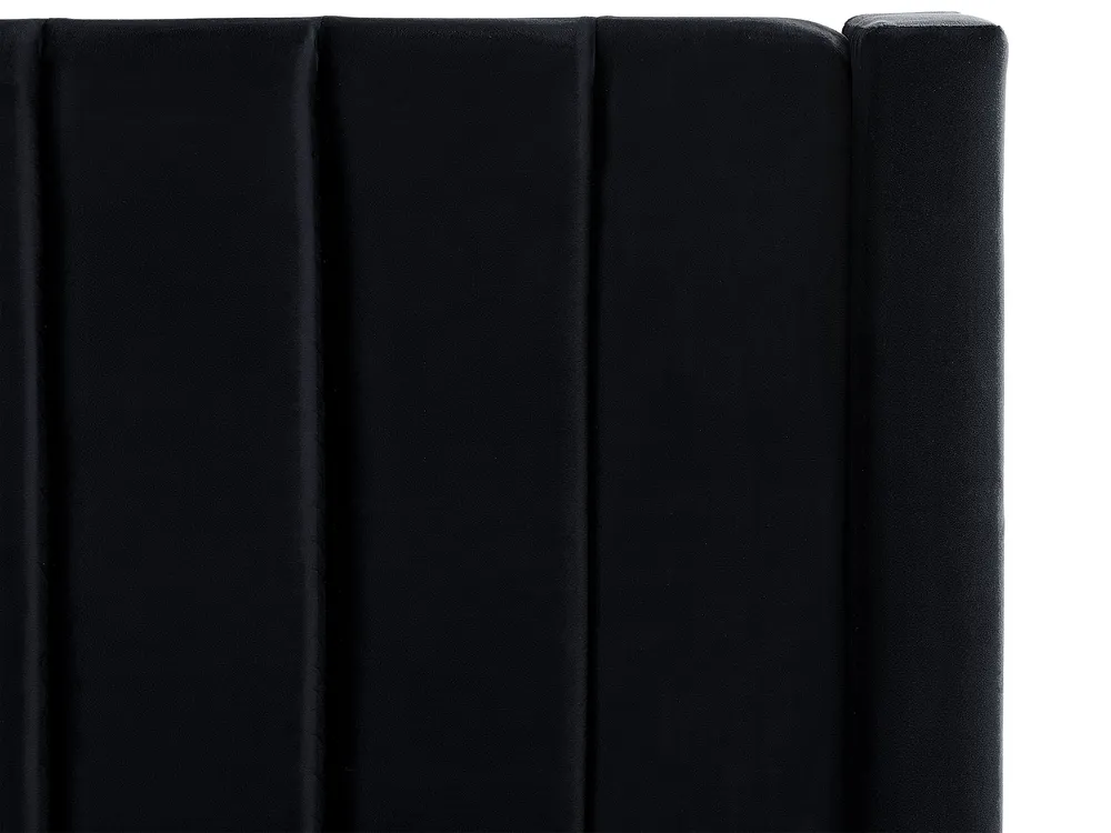 Waterbed with Storage Bench NOYERS Velvet Black 180 x 200 cm (EU Super King)_915023