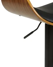 Set of 2 Bar Chairs BAKU II Swivel Faux Leather Black_953016