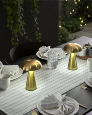 Set of 2 Wireless LED Table Lamp KULFO with Dimmer Metal Gold_1042346