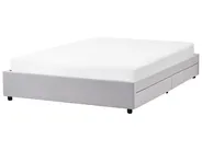 Bed with Storage Drawers without Headboard PRADES Fabric Light Grey 160 x 200 cm (EU King Size)_996104