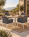 Set of 4 Garden Chairs BACOLI Fabric Dark Grey