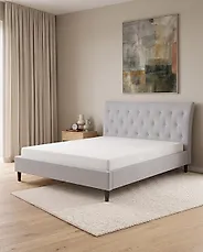Bed Fabric SAVERNE 160 x 200 cm (EU King Size) Light Grey_1182307