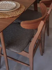 Set di 2 sedie da pranzo LYNN Legno Marrone scuro/Grigio_834374