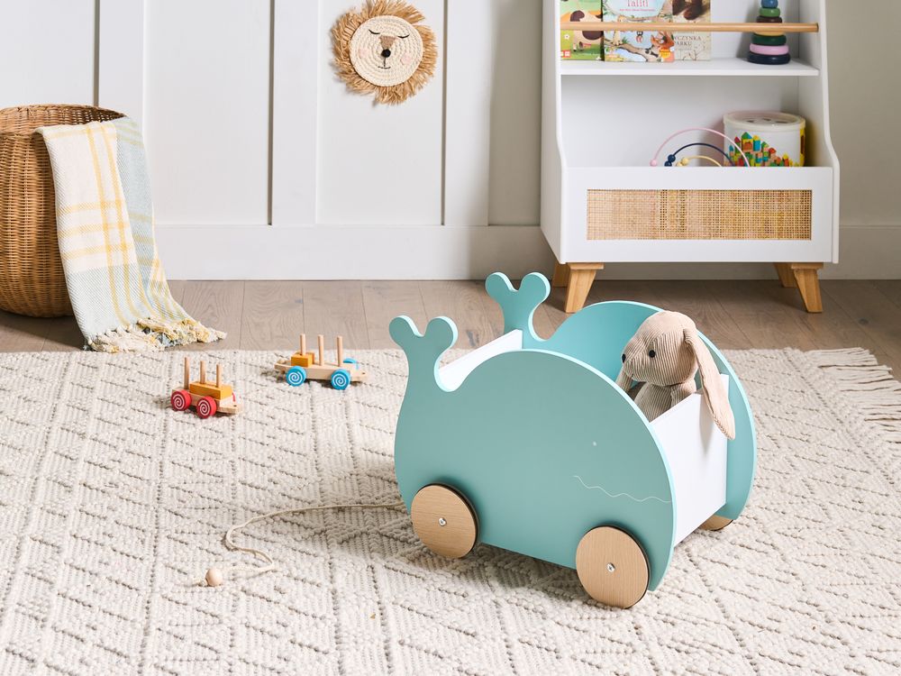 Spielzeugkiste mit Rädern WOOLI 30 cm Blau
