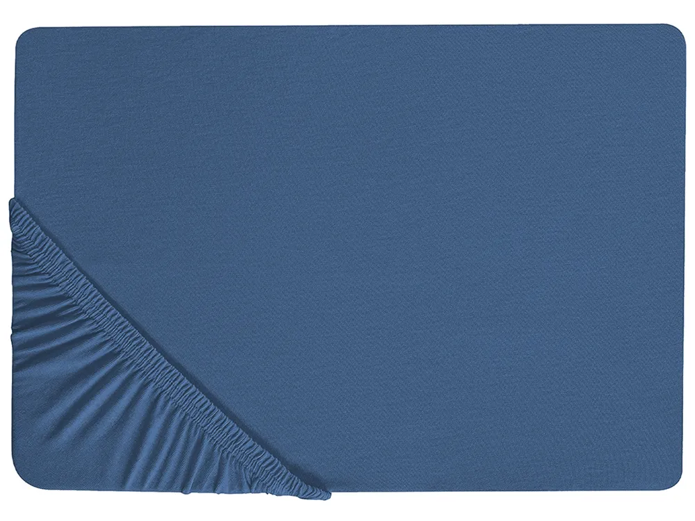 Prześcieradło z gumką JANBU 90 x 200 cm Bawełna Granatowy
