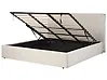 Ottoman Bed VION Fabric Light Beige 180 x 200 cm (EU Super King)