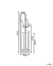 Toilet Roll and Brush Holder TEMUCO Metal White_791308