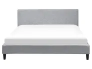 Bed with LED Fabric FITOU 160 x 200 cm (EU King Size) Light Grey_709565