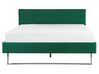 Letto imbottito velluto verde rete a doghe 160 x 200 cm BELLOU_777663