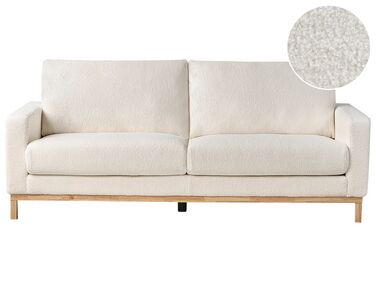 2-Sitzer Sofa Bouclé weiss / hellbraun SIGGARD