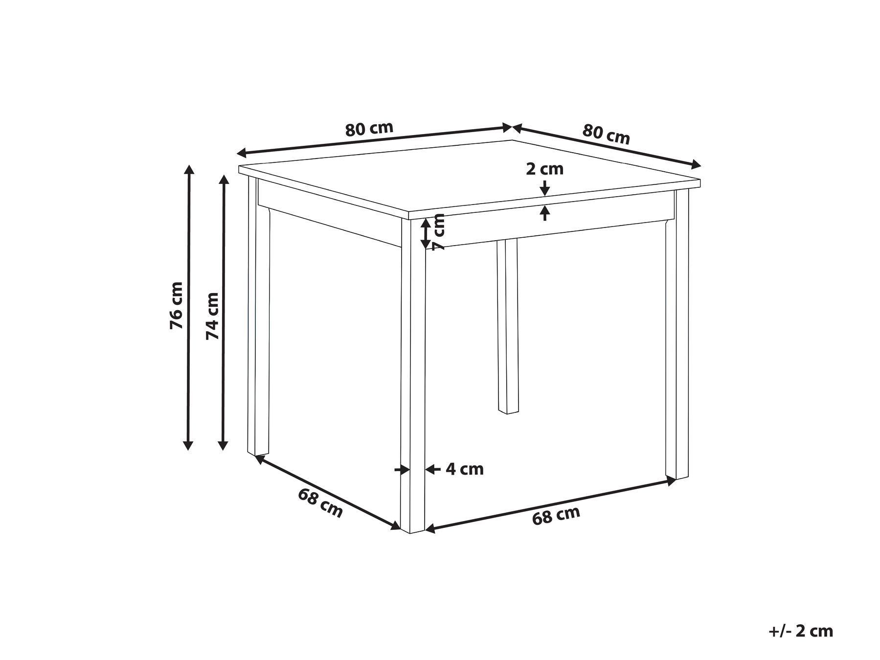 Tavolo da pranzo BATTERSBY Rovere chiaro 80 cm 80 cm_1070952