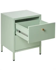 2 Drawer Bedside Table KYLEA Metal Mint Green_1053246