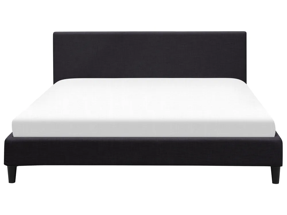 Bed with LED Fabric FITOU 180 x 200 cm (EU Super King) Black_709888