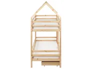 Bunk Bed with Drawers GIRGOLS Pine Wood Light Brown 90 x 200 cm (EU Single) with Storage_967906