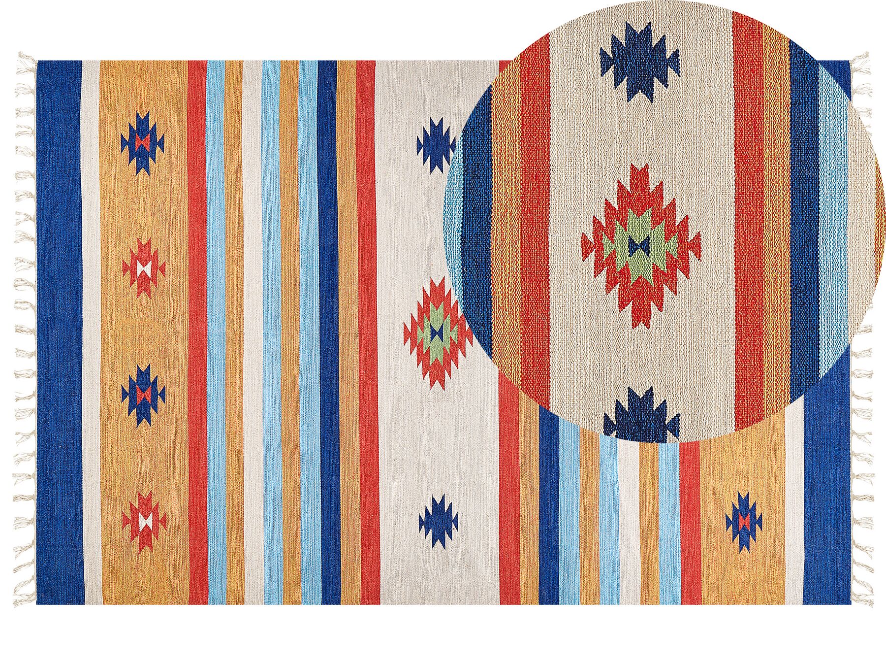 Dywan bawełniany kilim 200 x 300 cm wielokolorowy TARONIK_869909