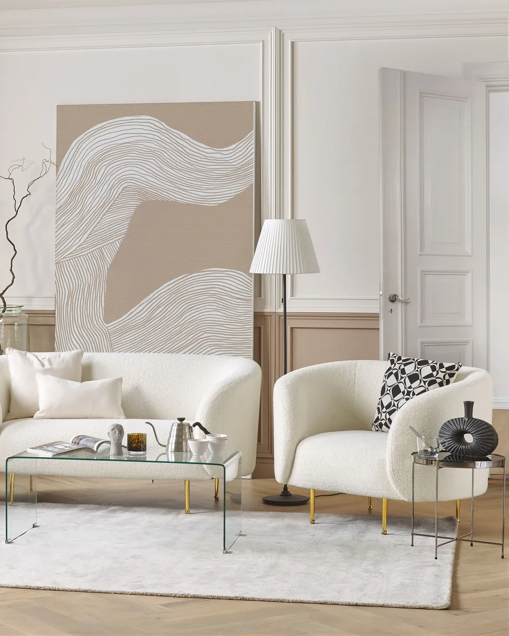 Armchair LOEN Boucle White_830988