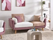 Living Room Set 4 Seater BOLGA Fabric Pink_1076174