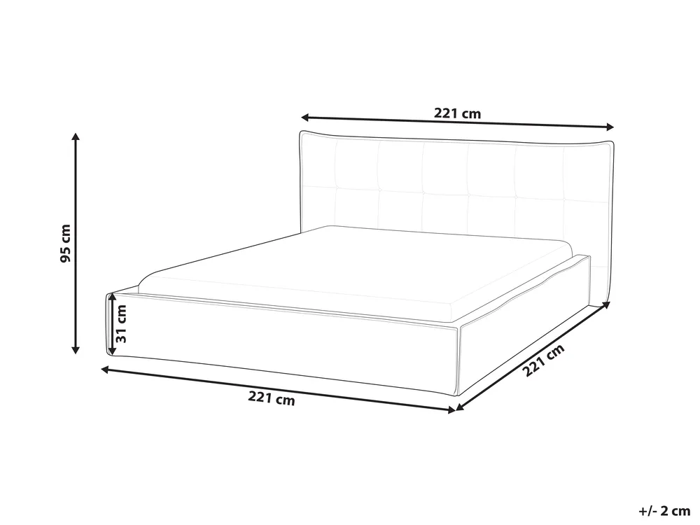 Bed Faux Linen LESTRE 180 x 200 cm (EU Super King) Off-White_959996