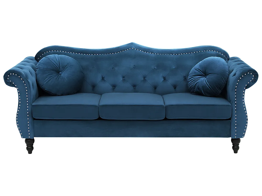 Sofa 3 Seater SKIEN Velvet Navy Blue