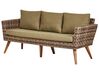 Lounge Set Rattan dunkelbraun 5-Sitzer Auflagen olivgrün VITTORIA XL_928563