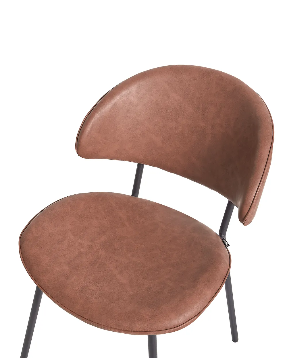 Set of 2 Dining Chairs KIANA Faux Leather Brown_938993