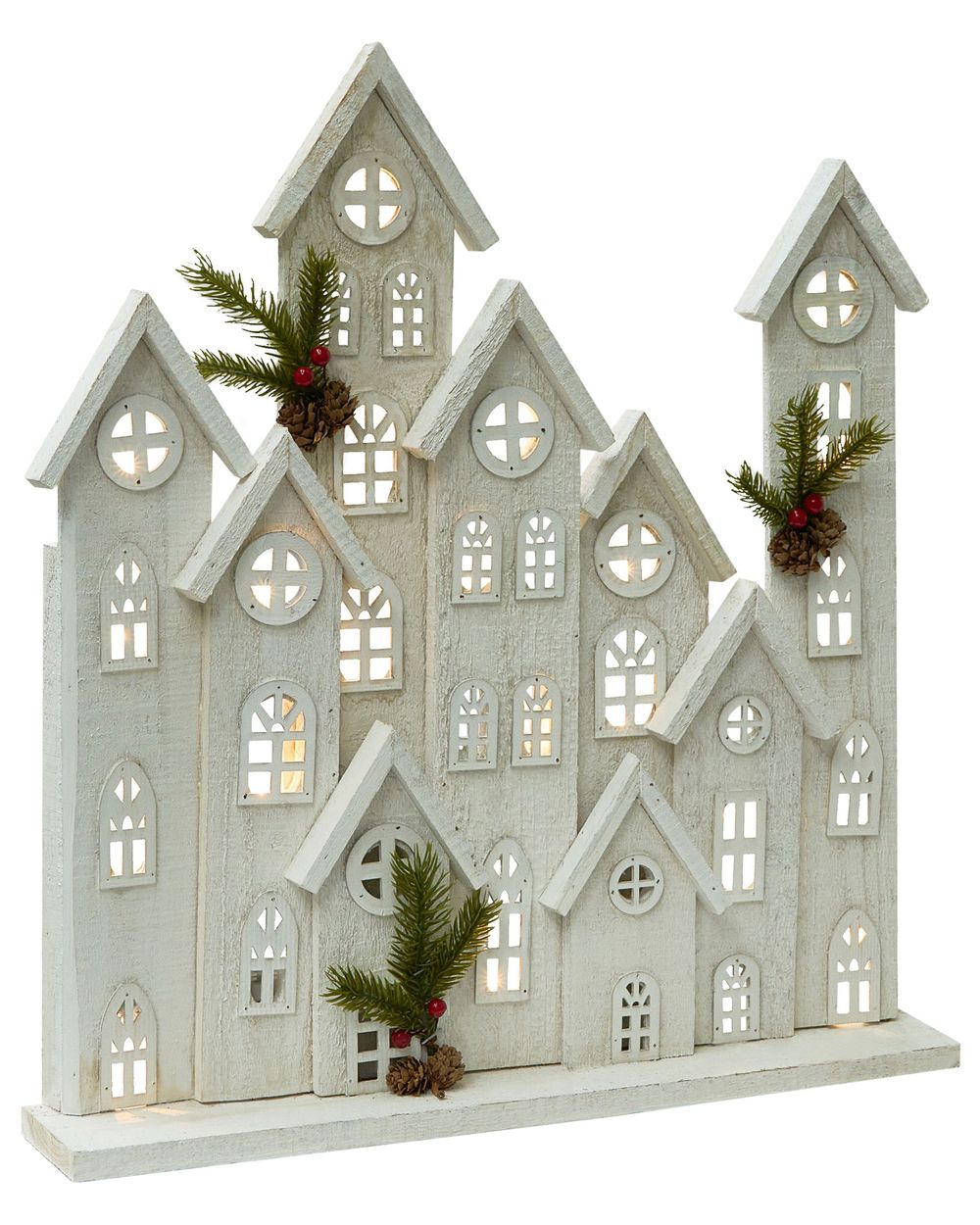 Décoration de Noël LED MAAVESI 53 cm Maison Blanc