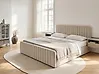 Ottoman Bed LUNAN Velvet Beige 180 x 200 cm (EU Super King)