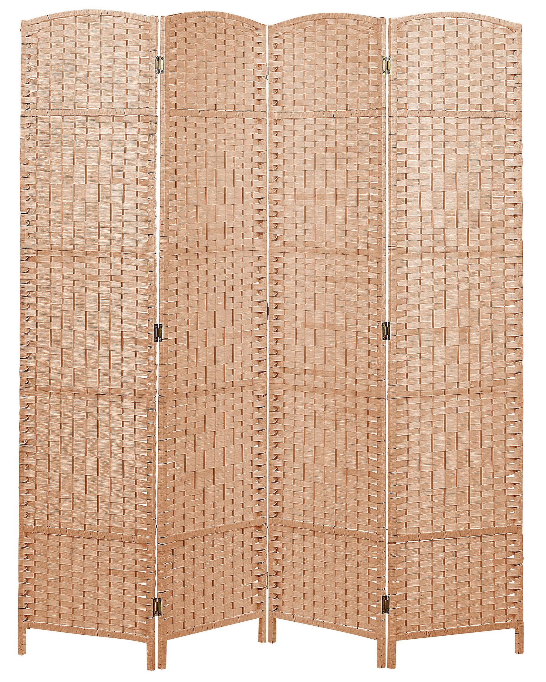 Sammenleggbar romdeler med 4 paneler 178 x 163 cm natur LAPPAGO_874022