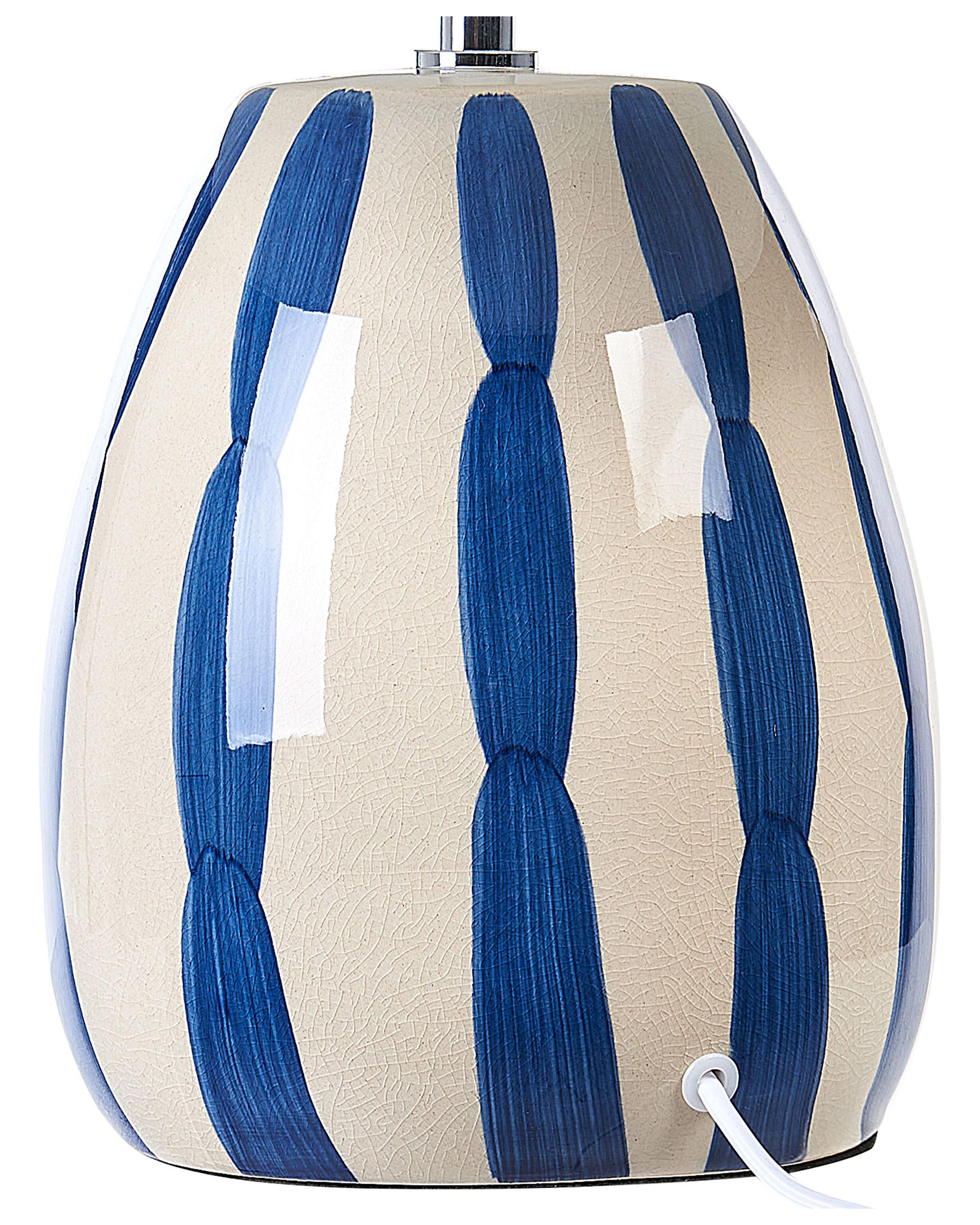 Bordlampe keramikk lys beige/blå LUCHETTI _844185