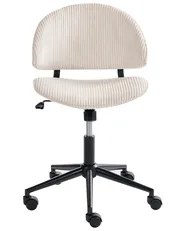 Sedia da ufficio KIANA Velluto a coste Bianco sporco_1042874