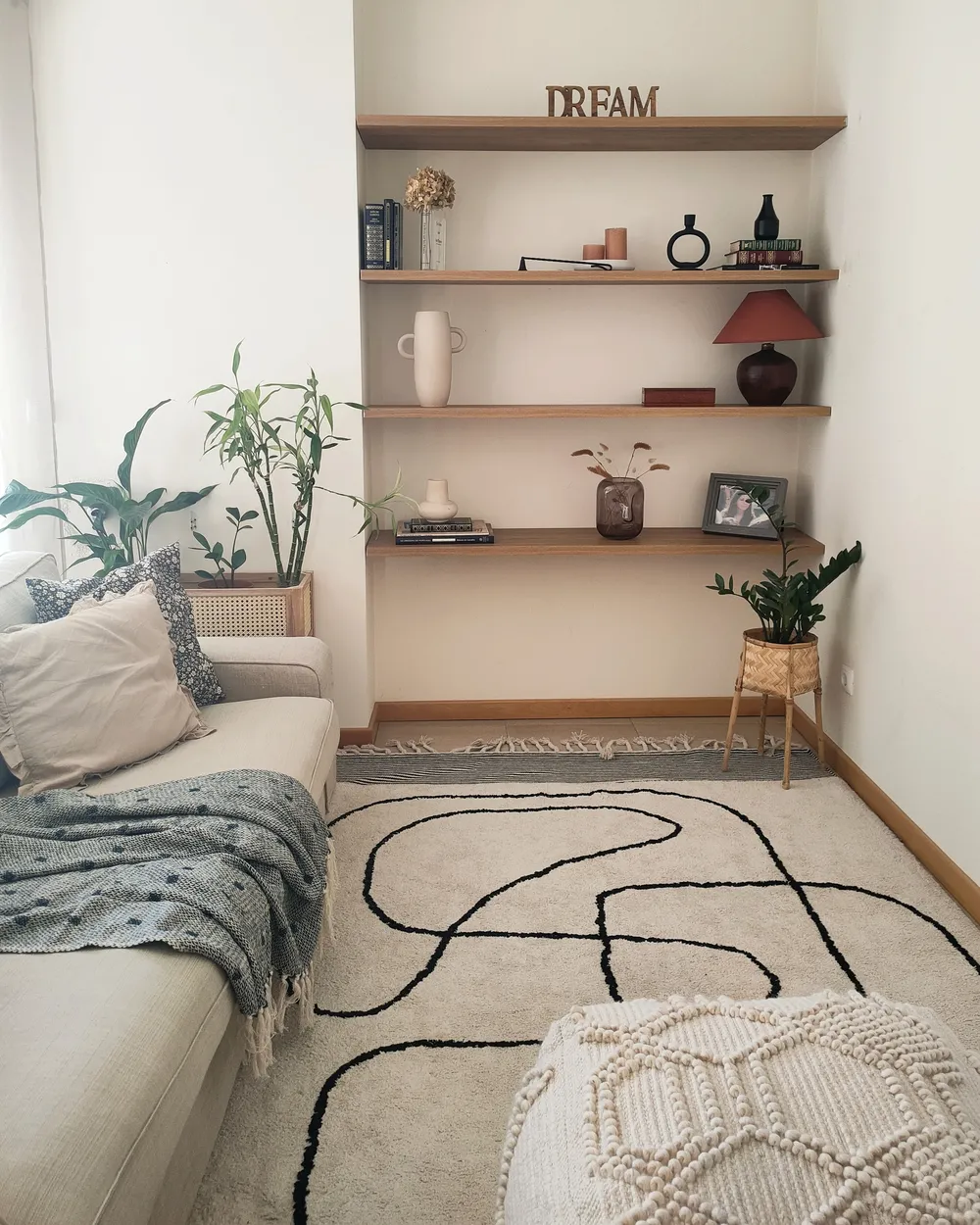 Tappeto DOKUZ Beige 160 x 230 cm Cotone_943274
