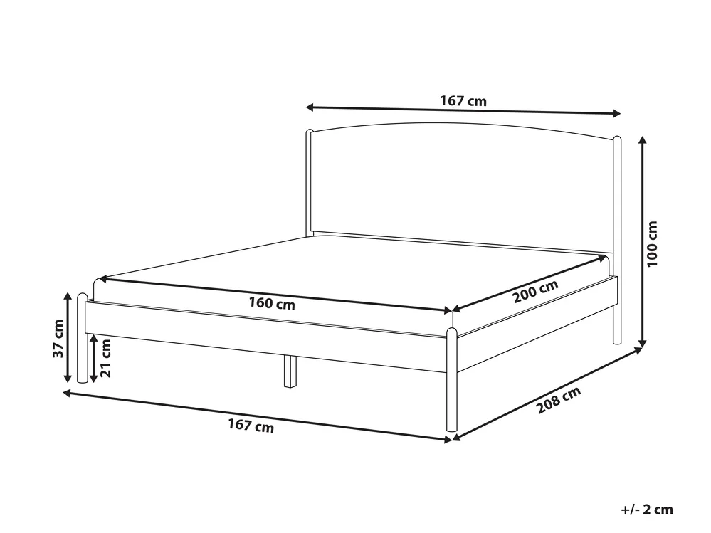 Bett mit Lattenrost Kiefernholz CLAIRAC 160 x 200 cm Hellbraun_1020206