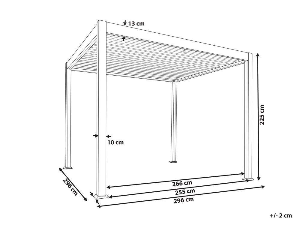 VerdeLook Paviljoen 2x3 Meter Wit - PE Materiaal, IJzeren Frame, Tuinpaviljoen