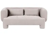 Living Room Set 6 Seater HOGBO with Ottoman Fabric Beige_1050130