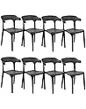 Conjunto de 8 sillas de comedor GUBBIO Negro