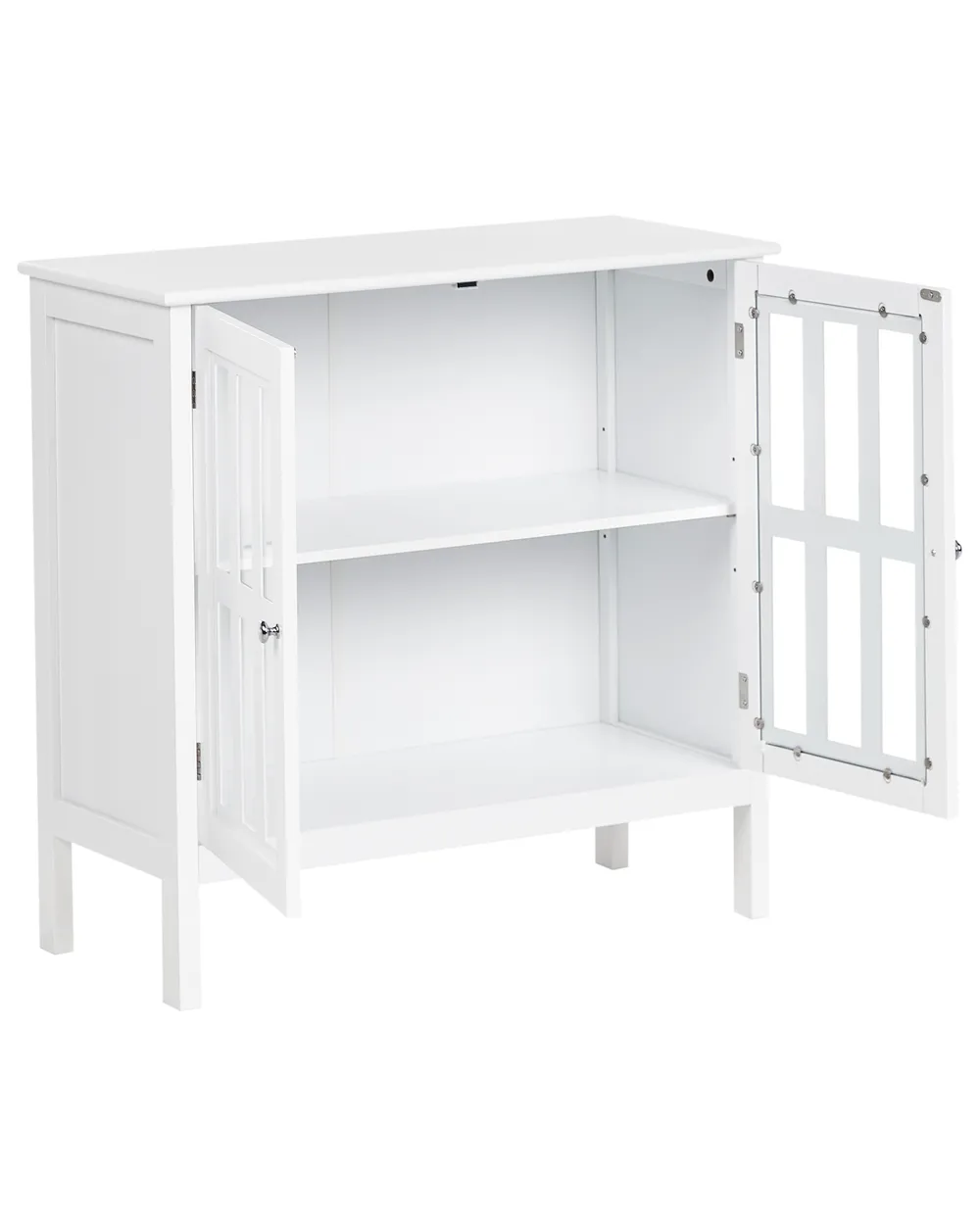 Glass Display Sideboard MIRAM 80 cm White_968142