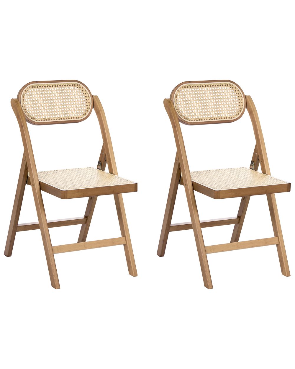 Set of 2 Dining Chairs Folding ORAISON Bamboo Wood Brown