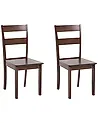 Set of 2 Dining Chairs GEORGIA Wood Dark Brown
