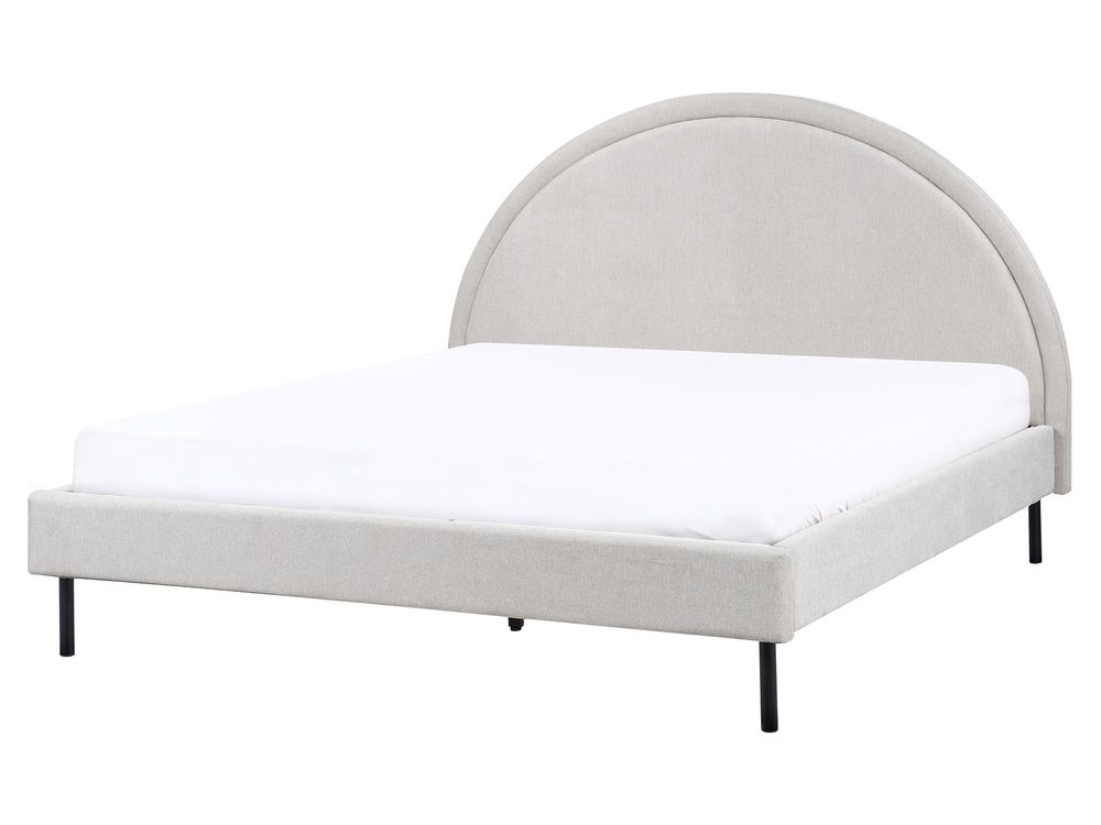 Bett mit Lattenrost Stoff MARGUT 160 x 200 cm Hellgrau