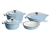 7 Piece Cast Iron Set FERRANO Light Blue
